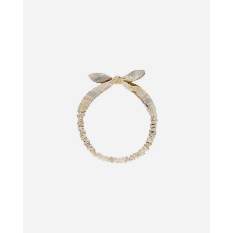 Baby Bow Headband || Pastel Plaid