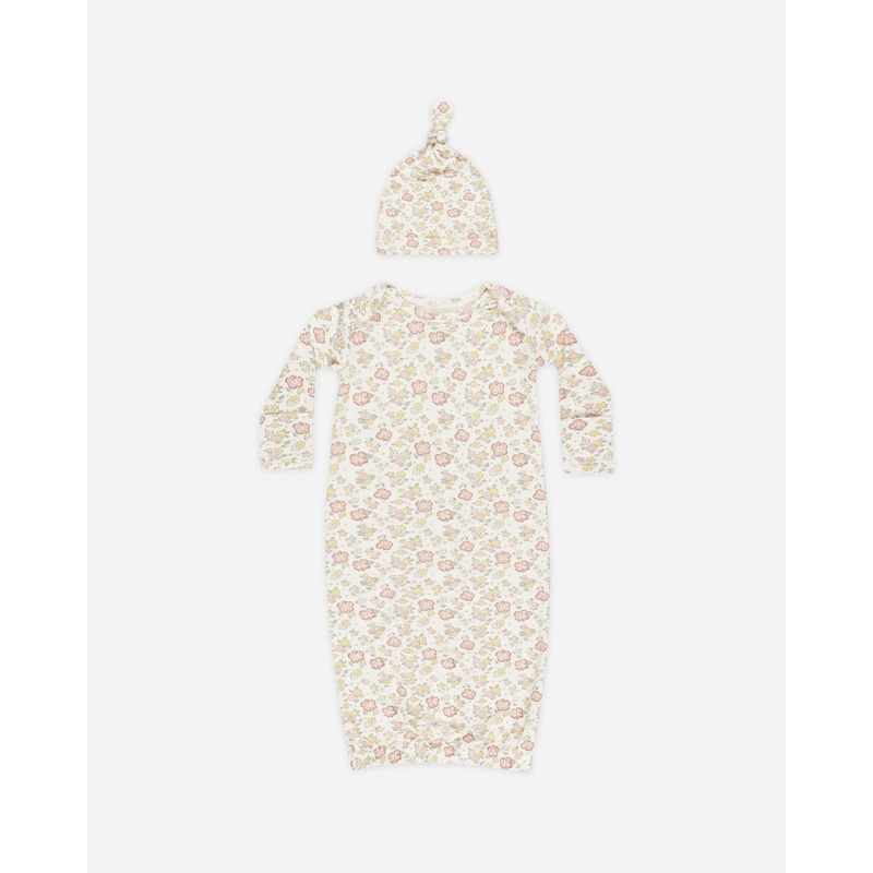 Bamboo Baby Gown + Hat Set || Bloom