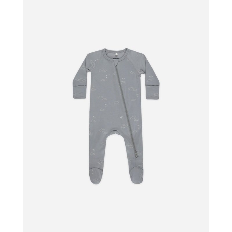 -Bamboo Zip Footie || Clouds-|Color|0-3M|3-6M|6-12M|12-18M|NB