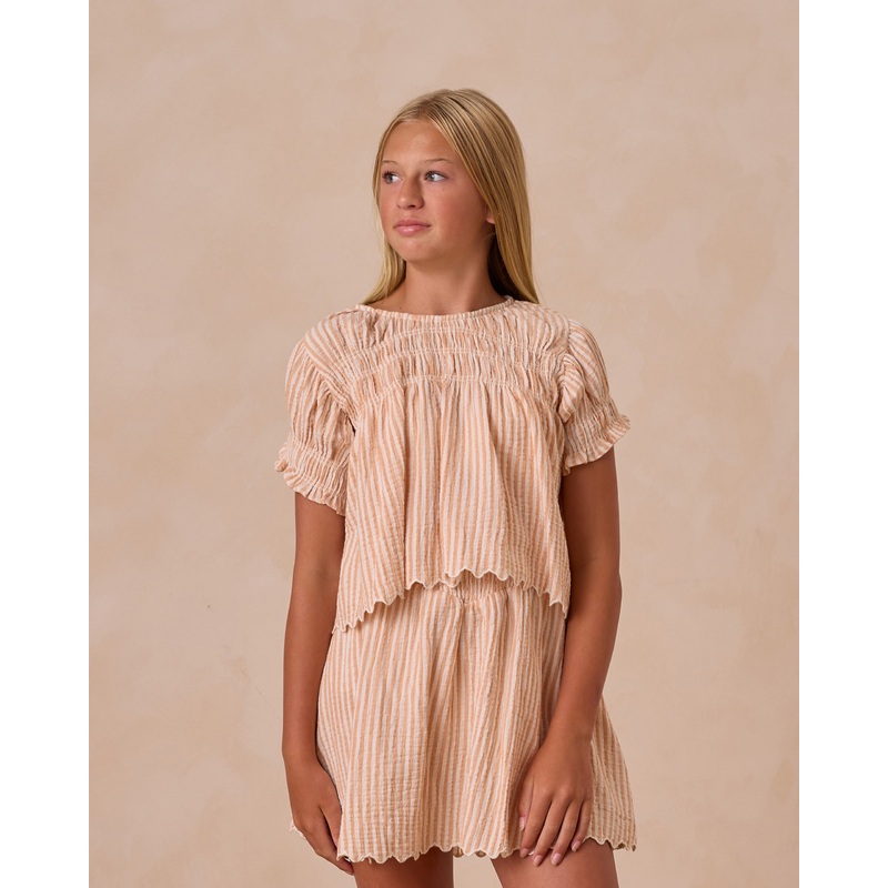 Colette Top || Grapefruit Stripe Teen
