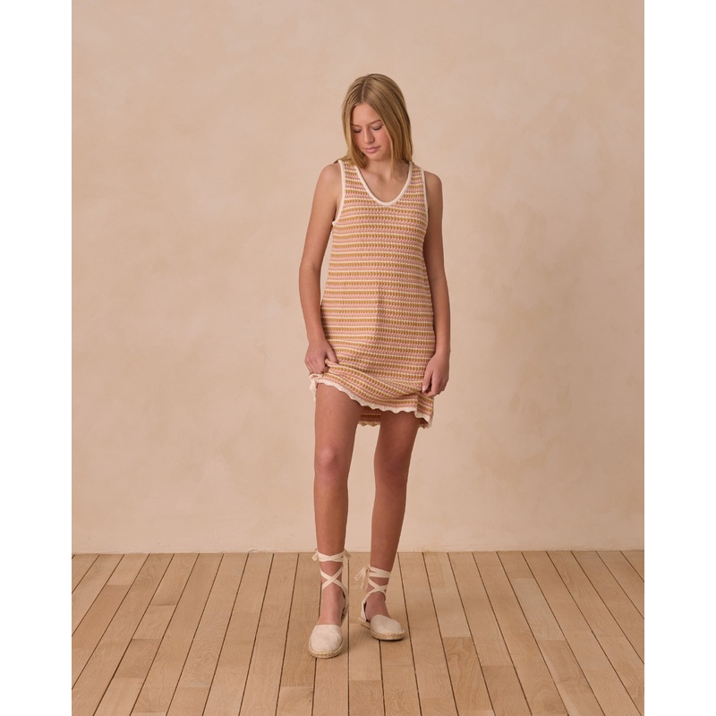 Crochet Tank Mini Dress || Pink Stripe Teen