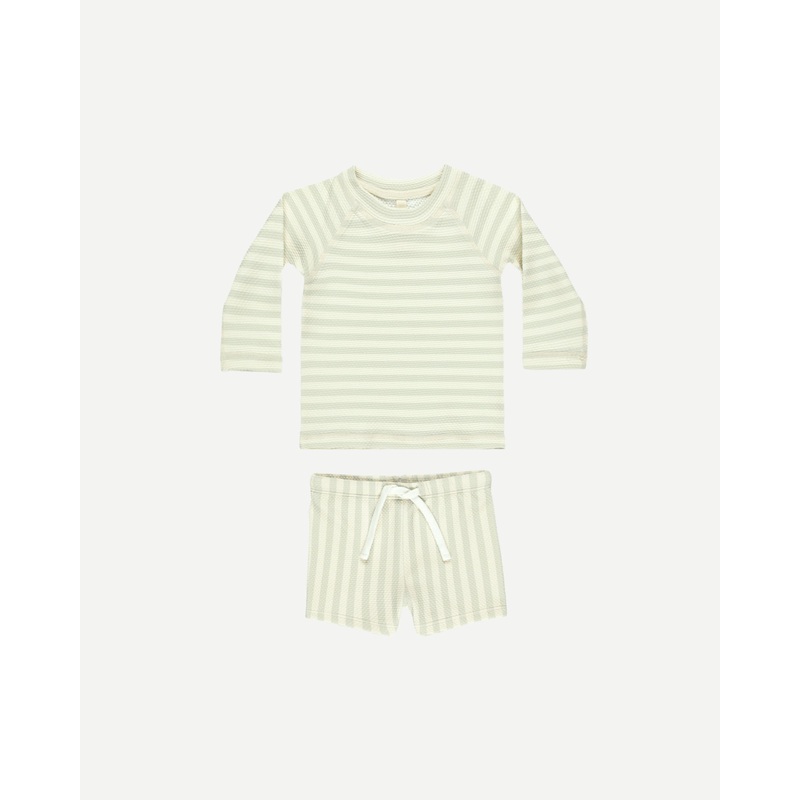 Finn Rashguard + Short Set || Mint Stripe