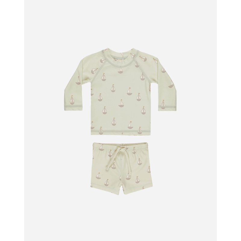 -Finn Rashguard + Short Set || Sailboats-