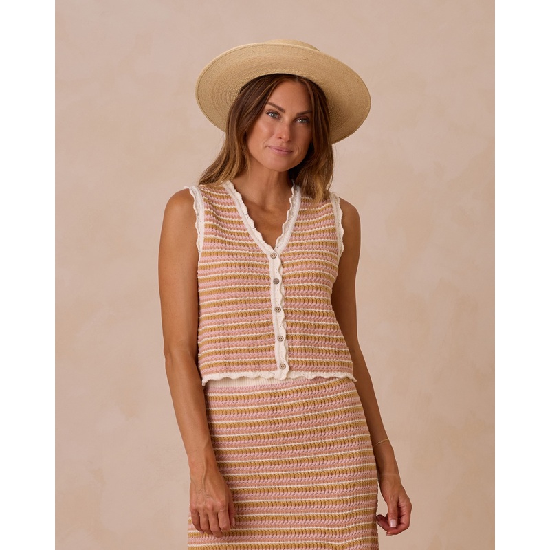 Knit Vest | Pink Stripe|Color|XS|S|M|L|XL