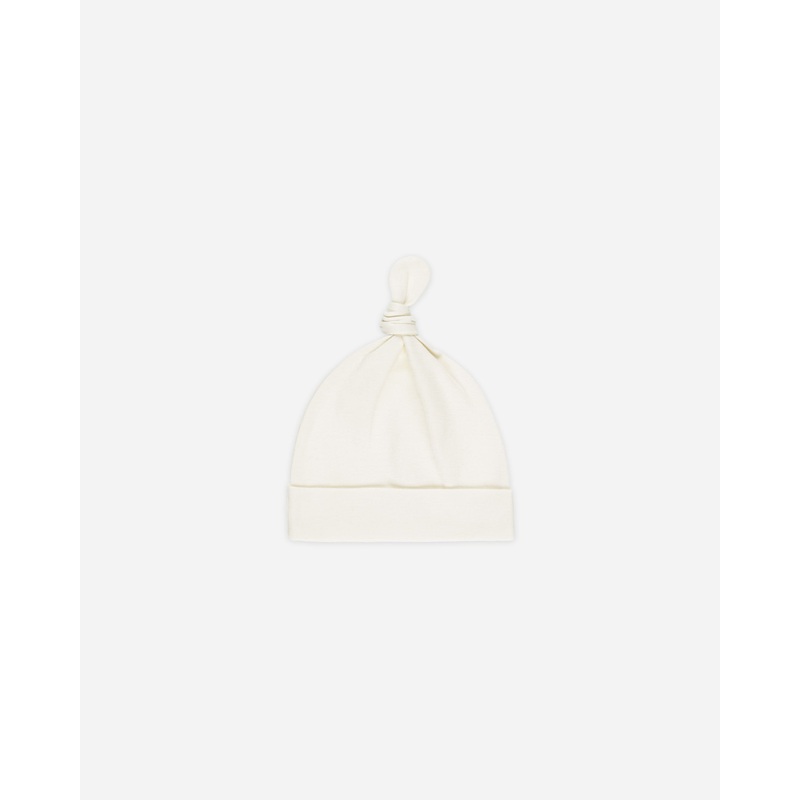 -Knotted Baby Hat || Ivory-|Color|0-6M