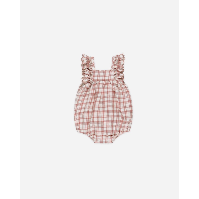 -Maya Romper || Pink Plaid-|Color|0-3M|3-6M|6-12M|12-18M|18-24M|2-3Y
