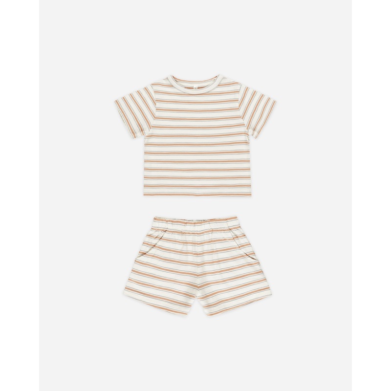 Play Set || Grapefruit Stripe|6-12M|12-18M|18-24M|2-3Y|4-5Y|6-7Y