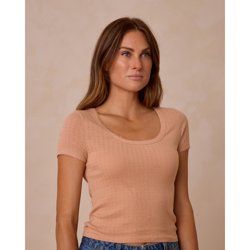 Pointelle Tee | Grapefruit|XS|S|M|L|XL