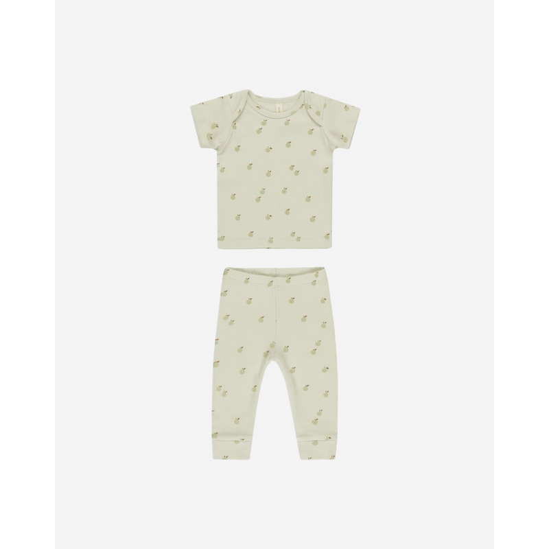 Ribbed Short Sleeve Tee + Legging Set || Apples