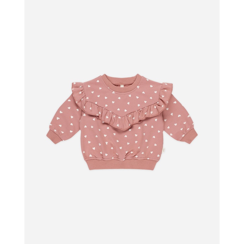 -Ruffle Sweatshirt || Lipstick Hearts-