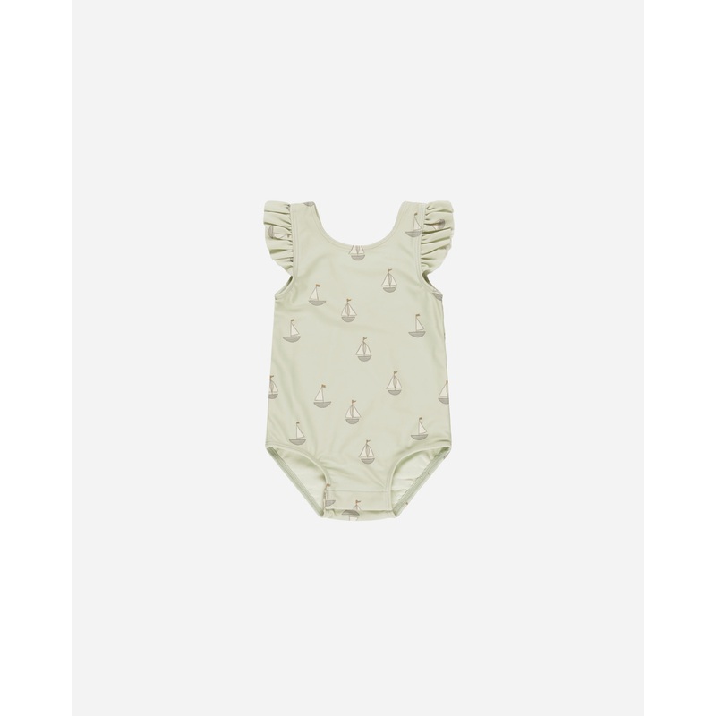 -Scoop Back One-Piece || Sailboats-