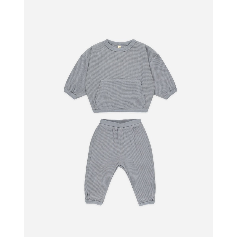 -Waffle Slouch Set || Blue-|Color|3-6M|6-12M|12-18M|18-24M|2-3Y|4-5Y