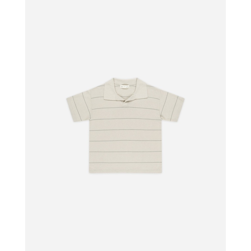 Chandler Knit Polo || Eucalyptus Stripe