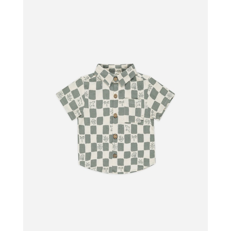 Collared Short Sleeve Shirt || Coastal Check