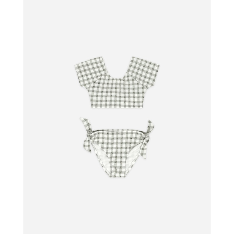 Cropped Rashguard Set || Eucalyptus Check