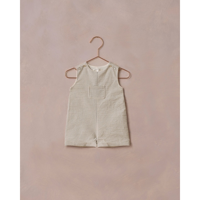Georgie Romper | Sage Stripe|3M|6M|12M|18M|2Y