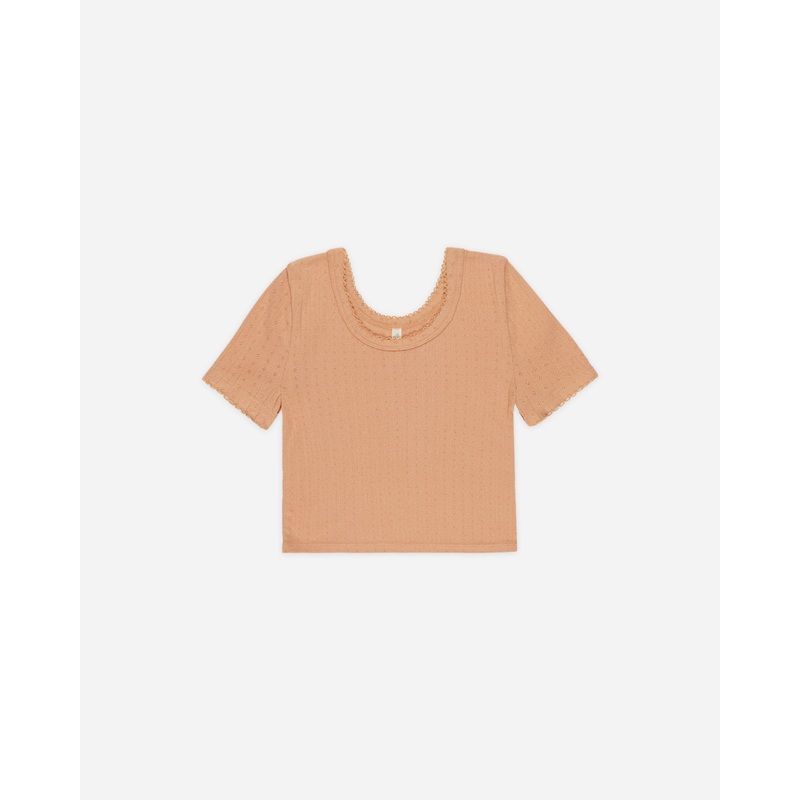 Pointelle Tee || Grapefruit|2-3Y|4-5Y|6-7Y|8-9Y