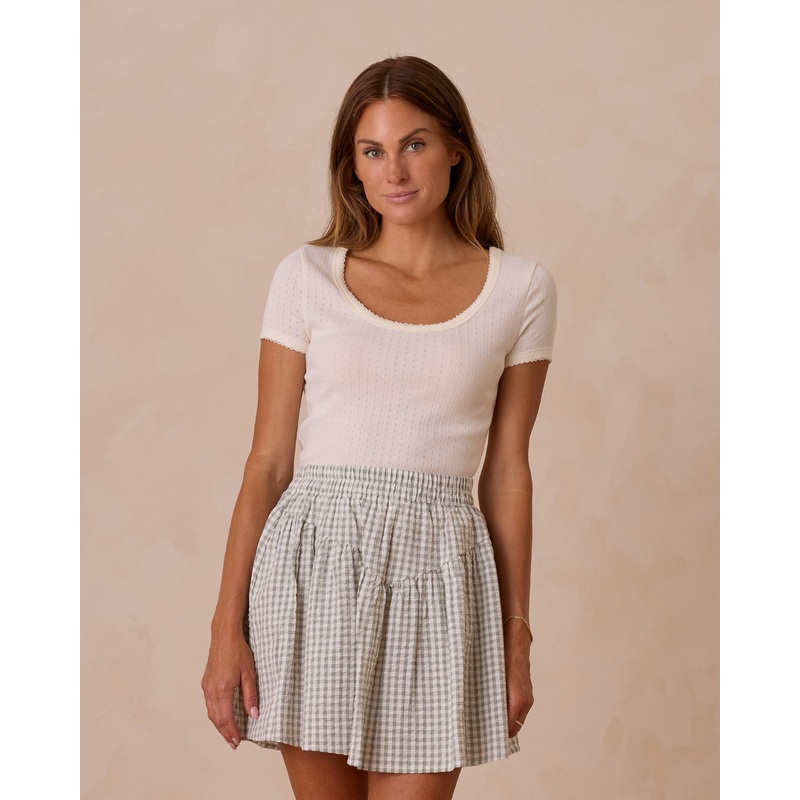 Pointelle Tee | Ivory|XS|S|M|L|XL