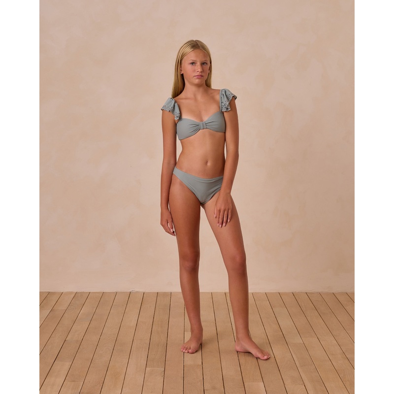 Ruffle Bandeau Bikini Set || Eucalyptus Teen
