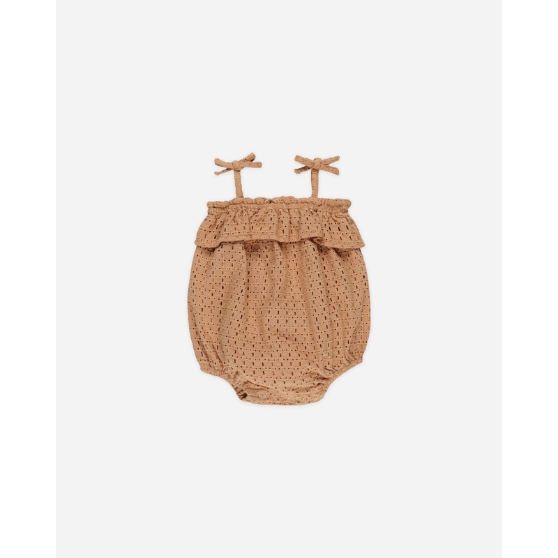 Ruffle Romper || Grapefruit|0-3M|3-6M|6-12M|12-18M|18-24M|2-3Y