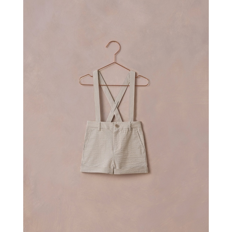 Suspender Short | Sage Stripe|6M|12M|18M|2Y|4Y|6Y|8Y