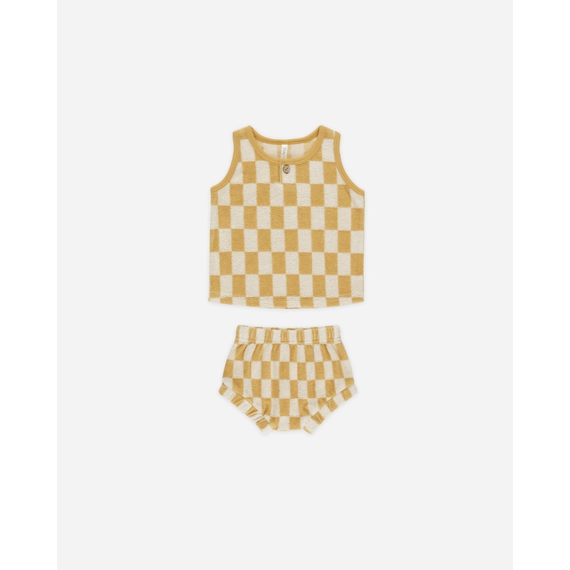 Baby Tank Set || Marigold Check