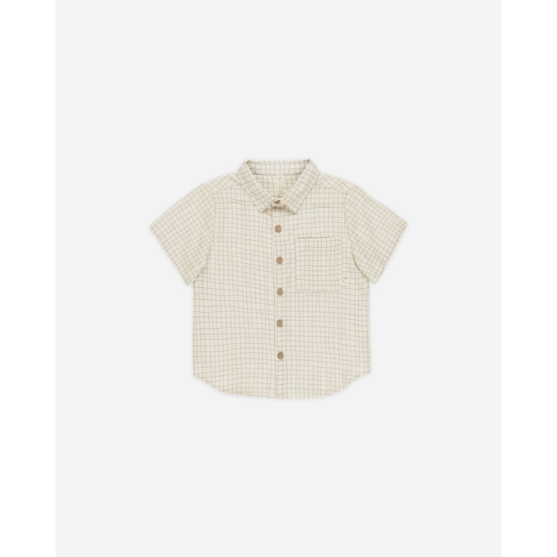 Collared Short Sleeve Shirt || Grid