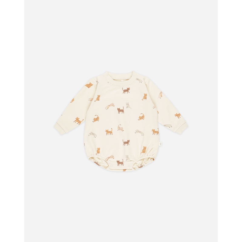 Crewneck Bubble Romper || Cats