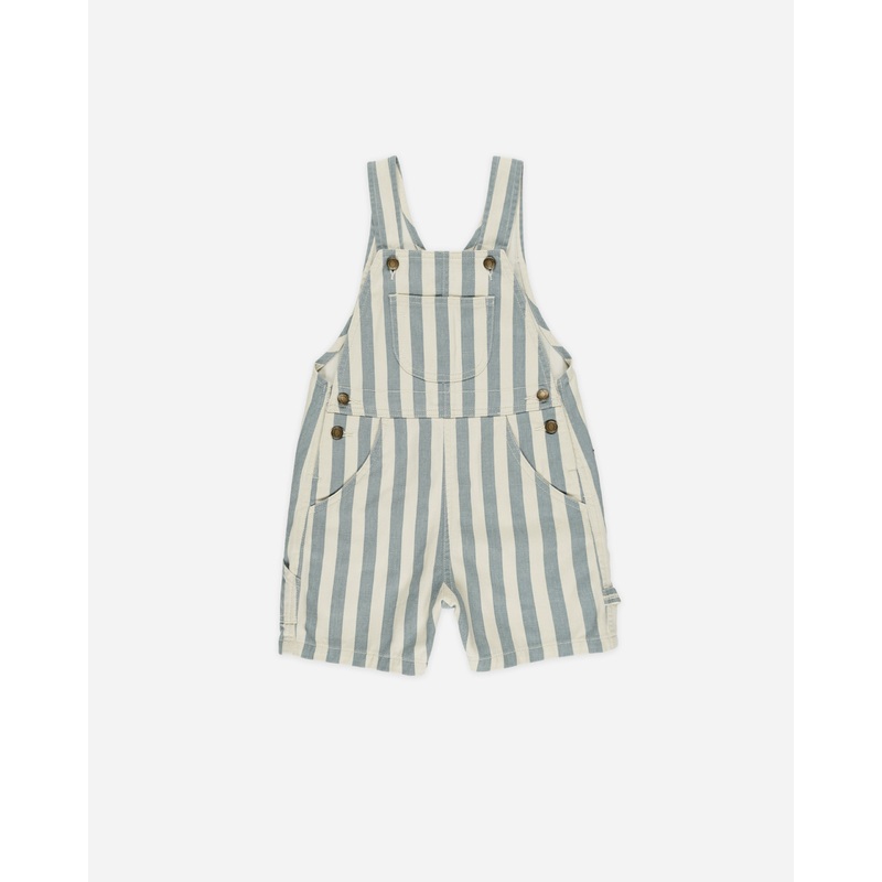 Denim Shortalls || Ocean Stripe