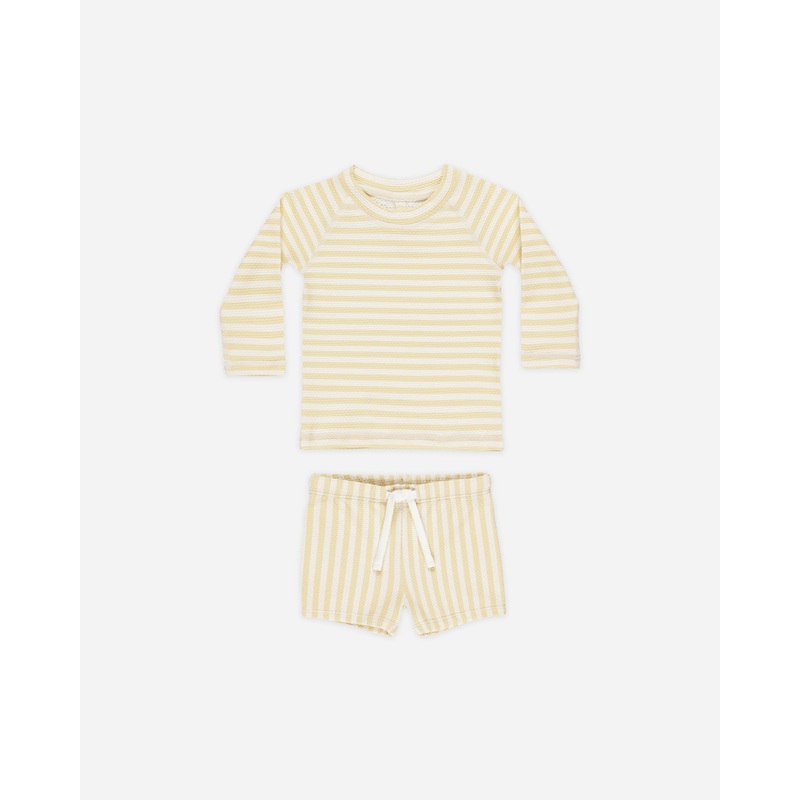 -Finn Rashguard + Short Set || Yellow Stripe-