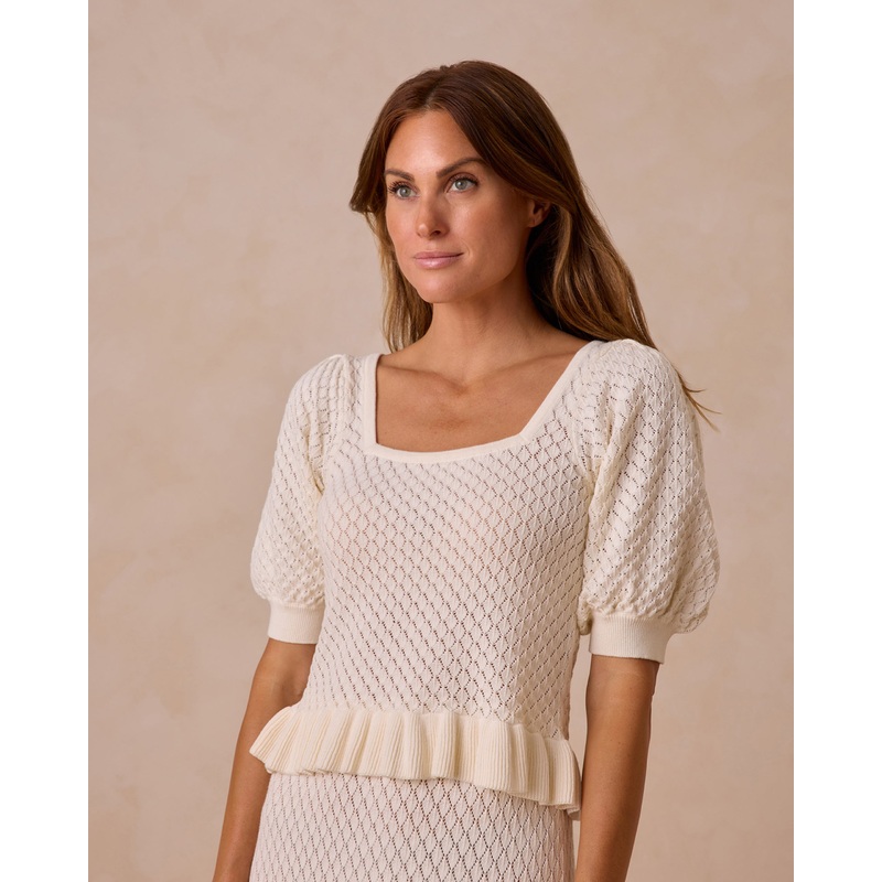 Knit Puff Sleeve Top || Ivory|Color|XS|S|M|L|XL