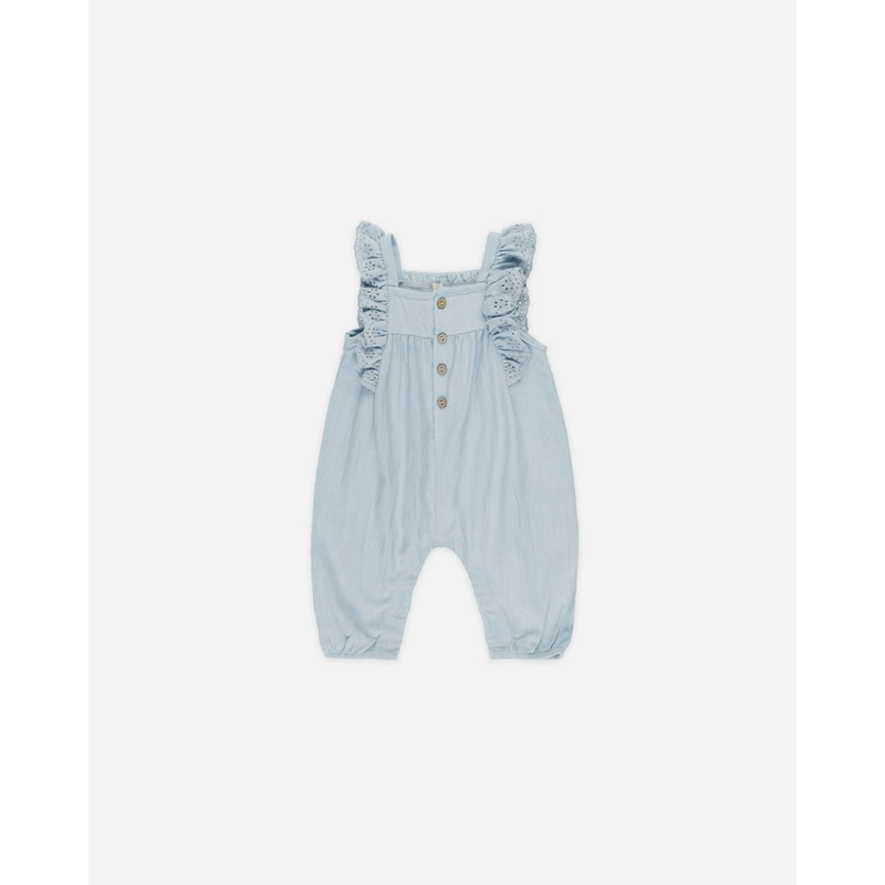 Nova Romper || Chambray|Color|0-3M|3-6M|6-12M|12-18M|18-24M|2-3Y