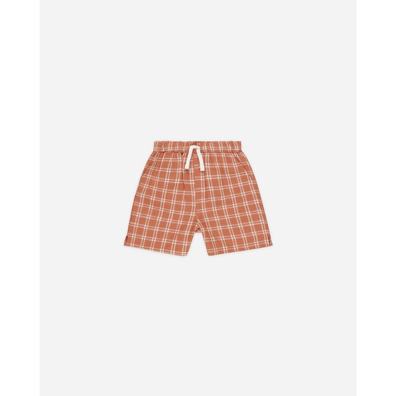 Perry Short || Poppy Check|Color|3-6M|6-12M|12-18M|18-24M|2-3Y|4-5Y|6-7Y|8-9Y