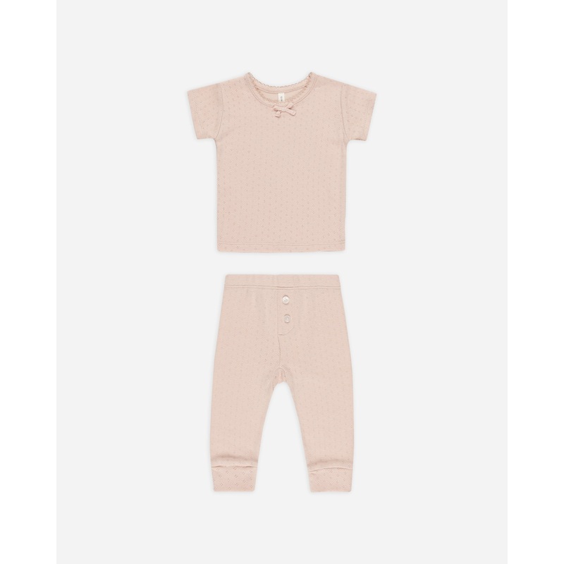 -Pointelle Tee + Legging || Melon-