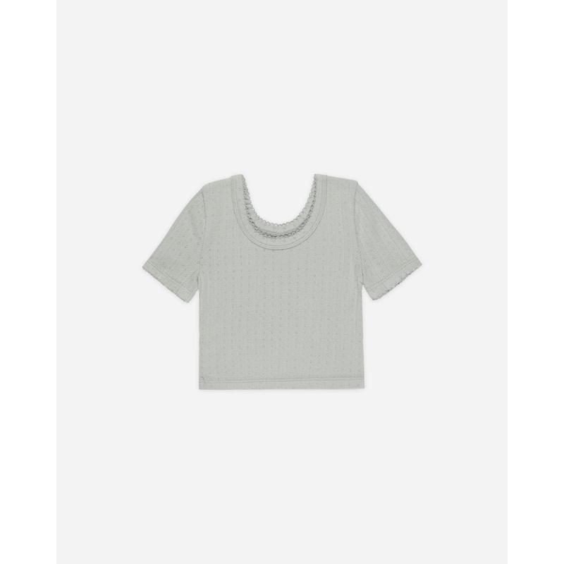 Pointelle Tee || Seafoam|2-3Y|4-5Y|6-7Y|8-9Y