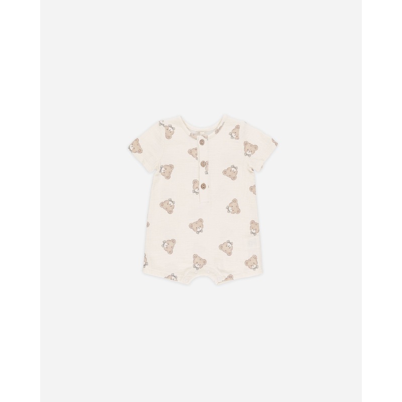 Short Sleeve Woven Romper || Teddy