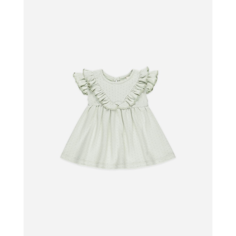 Sleeveless Ruffle V Dress || Mint