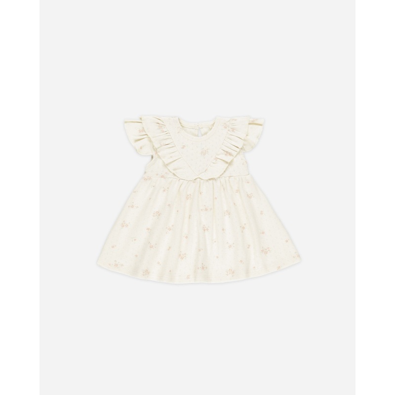 Sleeveless Ruffle V Dress || Pink Ditsy