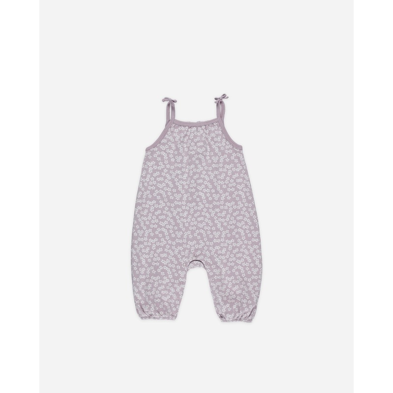 Smocked Jumpsuit || Lavender Ditsy
