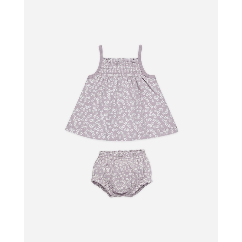 -Smocked Tank + Bloomer Set || Lavender Ditsy-