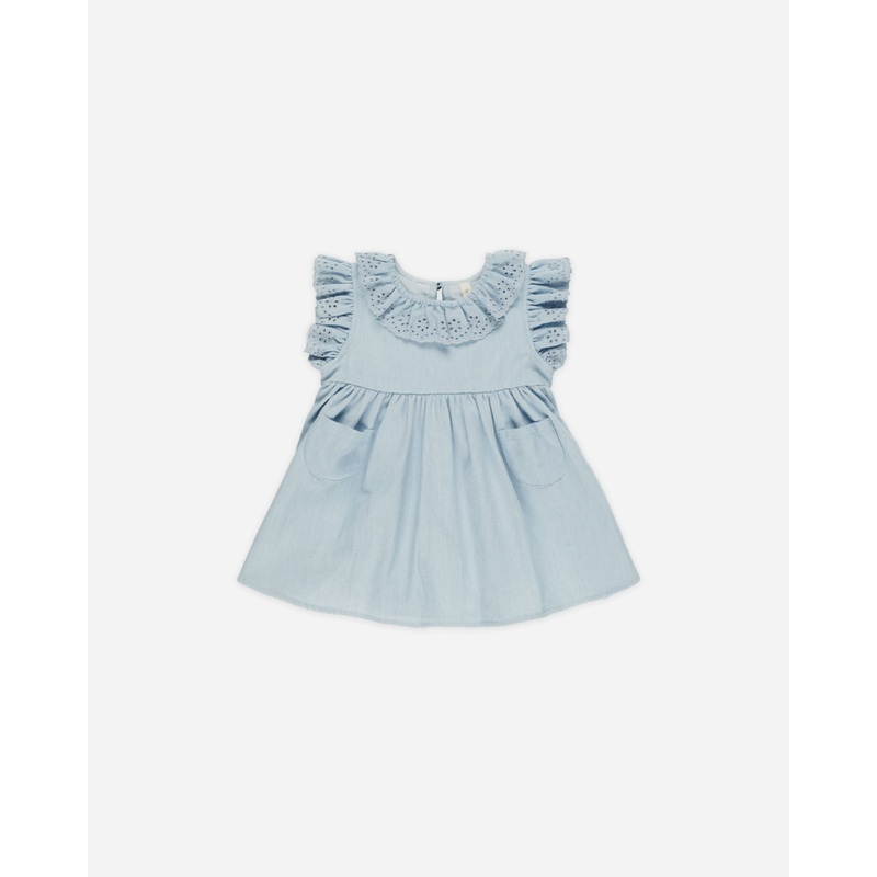 Sophie Dress || Chambray|Color|0-3M|3-6M|6-12M|12-18M|18-24M|2-3Y|4-5Y