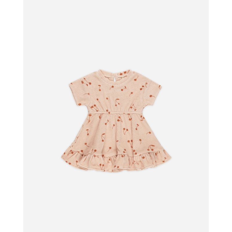 Terry Dress || Cherries|Color|0-3M|3-6M|6-12M|12-18M|18-24M|2-3Y|4-5Y
