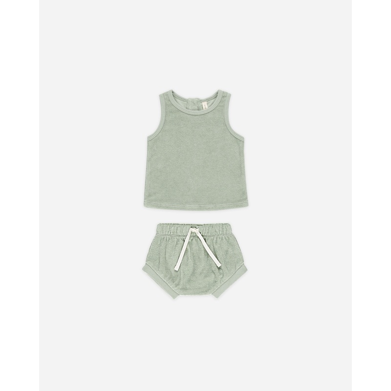 -Terry Tank + Short Set || Sage-
