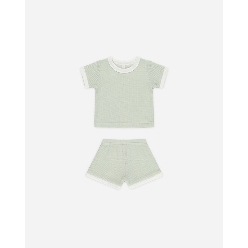 Waffle Shortie Set || Mint|Color|0-3M|3-6M|6-12M|12-18M|18-24M|2-3Y|4-5Y