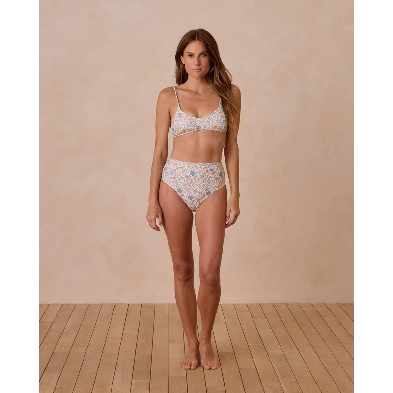 Banded High Cut Bikini Bottom || Gardenia