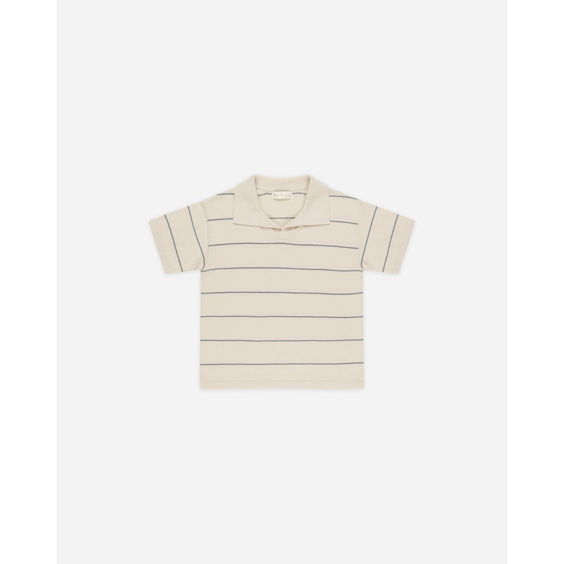 Chandler Knit Polo || Blue Stripe