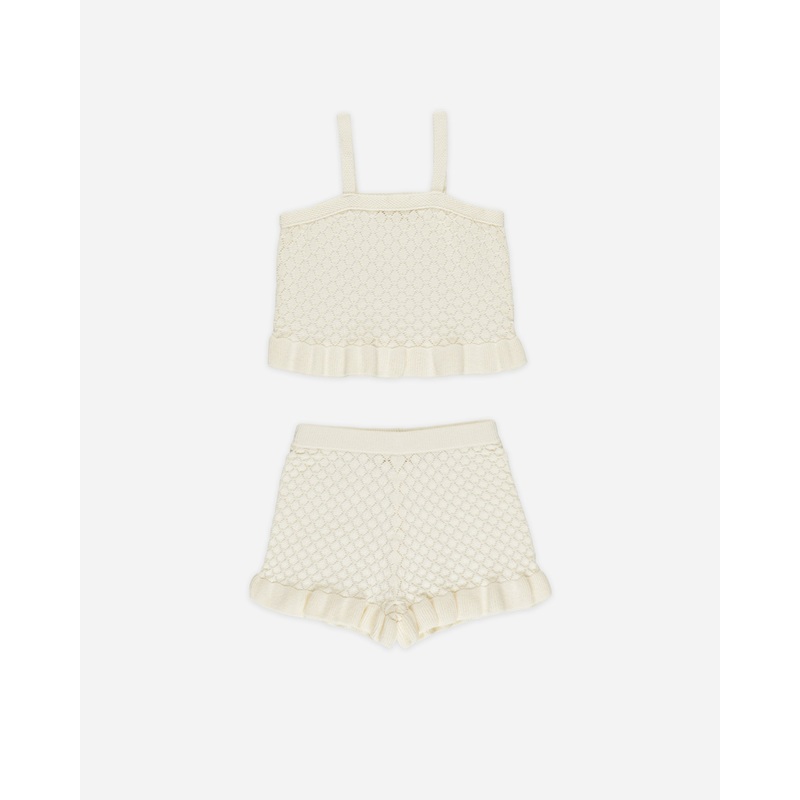 Crochet Tank Set || Ivory|Color|2-3Y|4-5Y|6-7Y|8-9Y