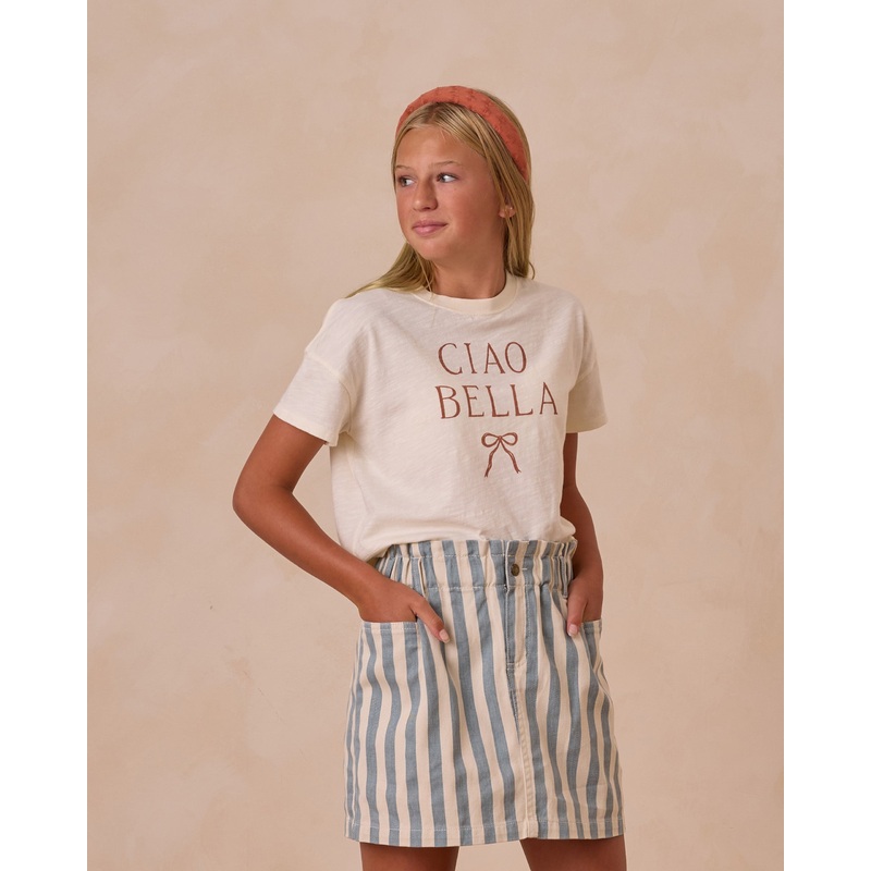 Denim Mini Skirt | Ocean Stripe