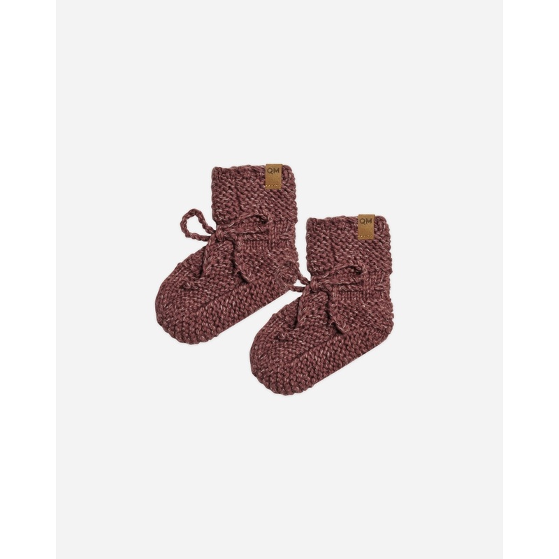 Knit Booties || Plum Heathered