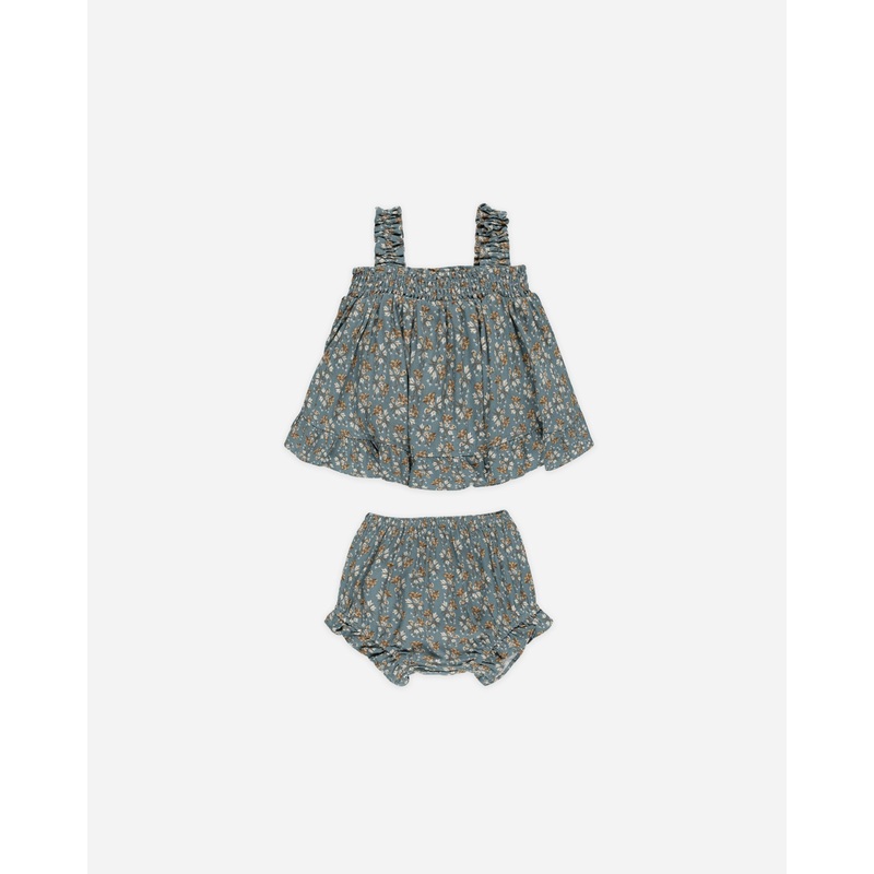 Lala Set || Blue Floral|Color|0-3M|3-6M|6-12M|12-18M|18-24M|2-3Y